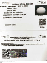 6.70/CT White Coral with Govt. Lab Certified (1500)